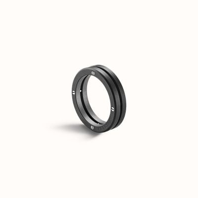Herbelin Newport Duo Ring - Brushed And Polished Stainless Steel - 7mm