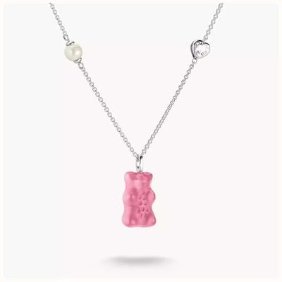 Thomas Sabo Silver Necklace Pink HARIBO Goldbears Pendant Zirconia Heart KE2206-052-9-L45V
