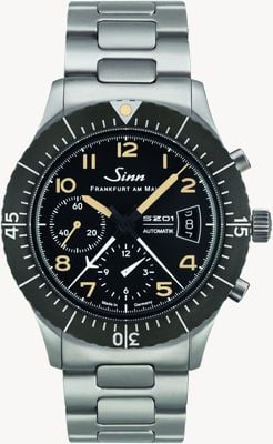 Sinn 156.1 E Limited Edition Pilot Chronograph Automatic (43mm) Black Dial / Steel Bracelet & Strap Set 156.031