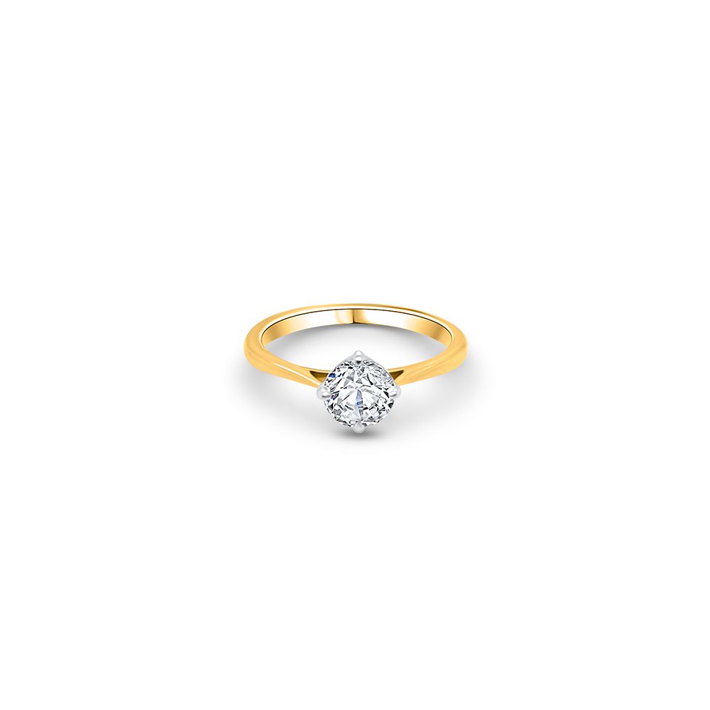 GEMEX J13085 18ct Yellow Gold Platinum Round Diamond 0.85ct Jewellery