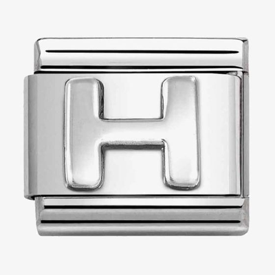 Nomination Classic Letter H Oxidised Charm 330113/08
