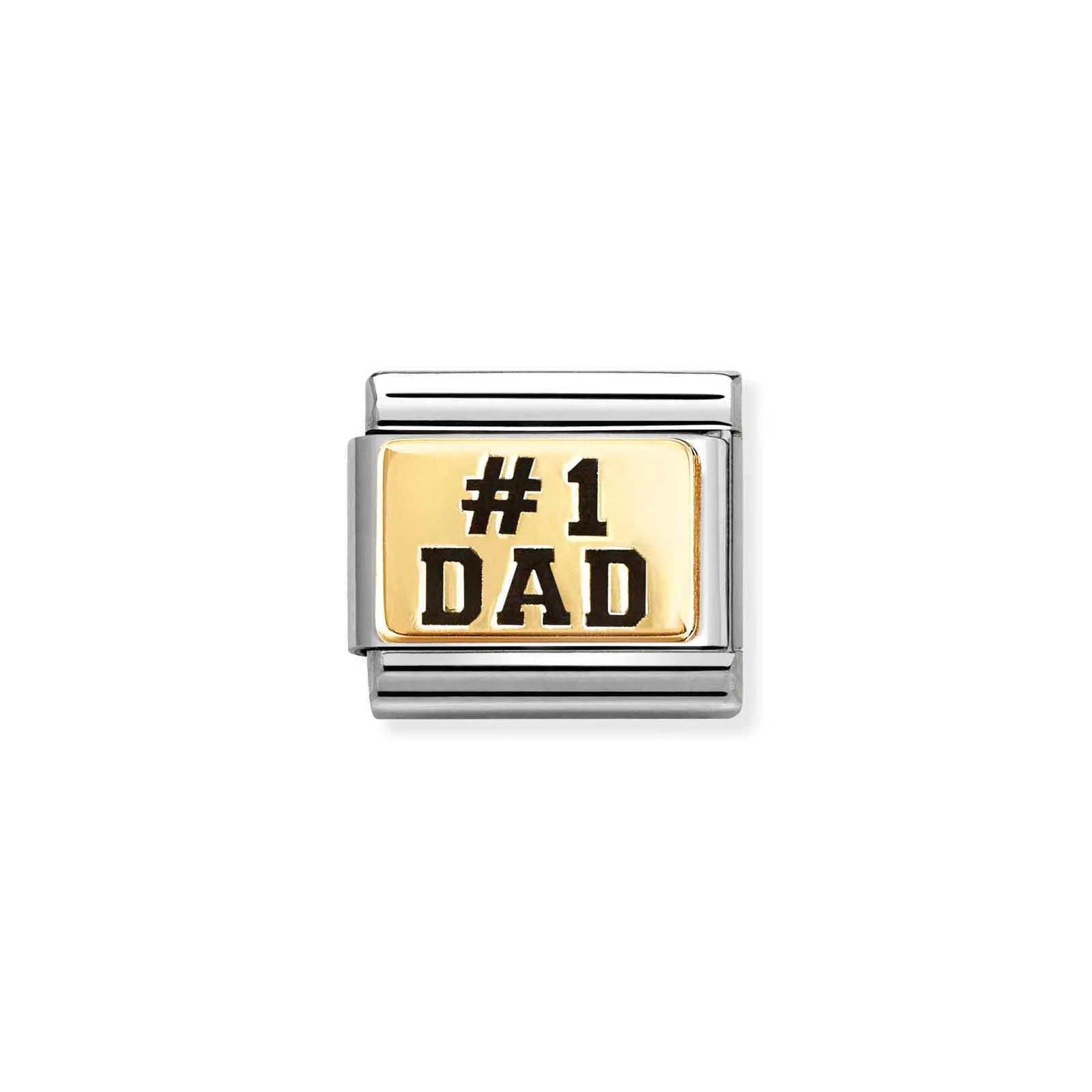 Nomination 030166/39 Classic #1 Dad 18ct Gold & Steel Charm Jewellery