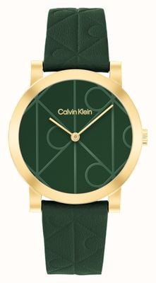 Calvin Klein CK Monogram (32mm) Green Dial / Green Leather Strap 25100129