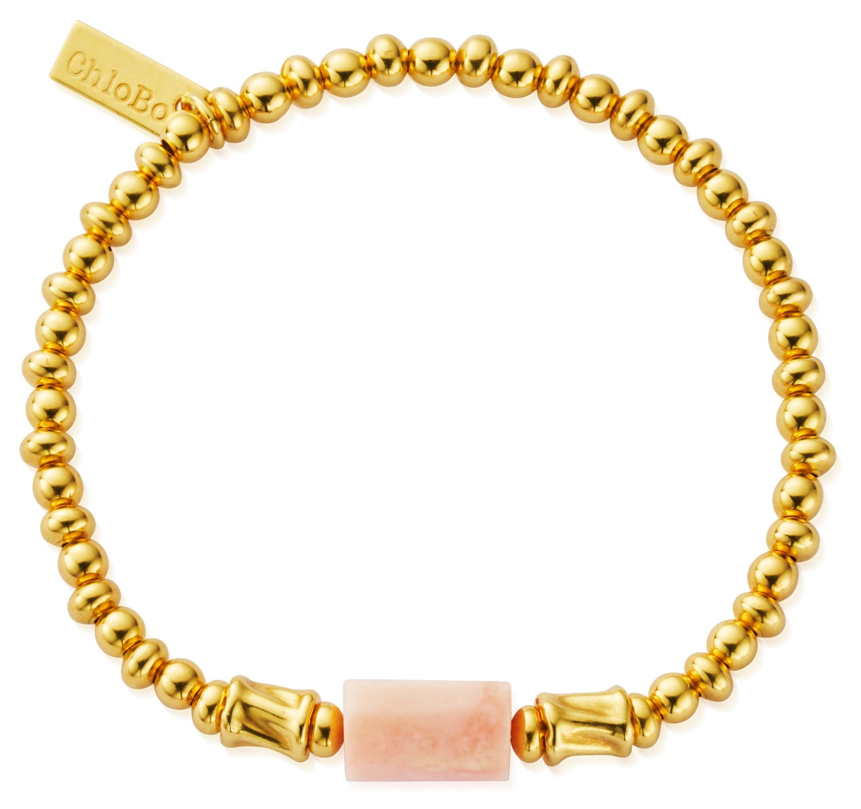 ChloBo GBSSPO Love Spirit Stone Bracelet - Pink Opal - 18ct Jewellery