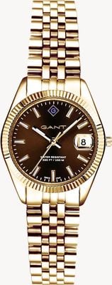 GANT Sussex Mini Quartz (28mm) Brown Sunray Dial / Gold PVD Stainless Steel Bracelet G181012