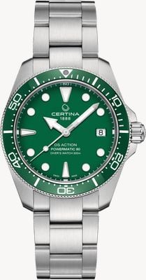Certina DS Action Diver Powermatic 80 (38mm) Green Dial / Stainless Steel Bracelet C0488071109100