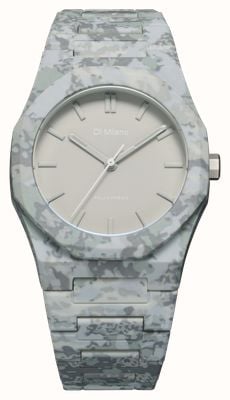 D1 Milano Polycarbon Urban Camo (40.5mm) Matte Grey Dial / Grey Camouflage Polycarbonate Strap PCBJ37