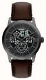 Fossil Townsman Big Tic 42 mm Gunmetal Brown Leather FS6191