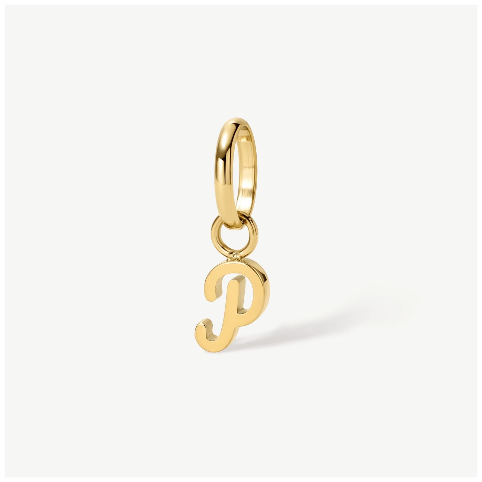 D.LOUISE CH-39-16 Gold Tone Mini Italic Initial Charm - P Jewellery