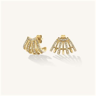 Rosefield Jewellery Caged Crystal Gold Stainless Steel Earrings JECCG-J1029