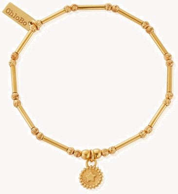 ChloBo Dainty Moon Cut Sparkle Star Gold-Plated Bracelet GBMCTN3457