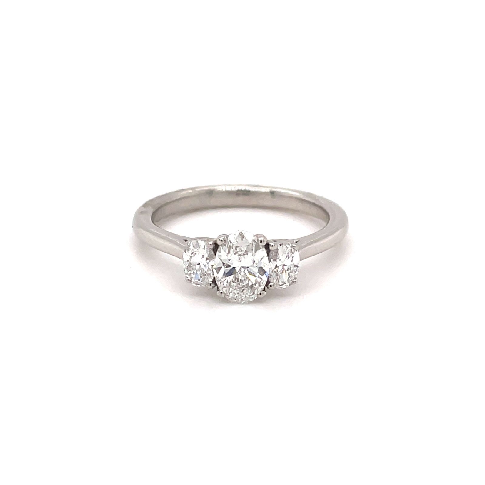 GEMEX J25396 Gemex Platinum 3 Stone Oval 0.89cts Jewellery