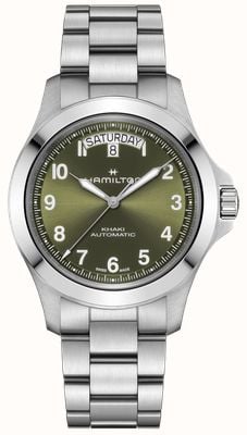 Hamilton Khaki Field King Day-Date Auto (40mm) Green Sunray Dial / Stainless Steel Bracelet H64475160