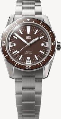 HTD Aquatìc SpaceBoy Automatic Skindiver (39mm) Espresso Brown Dial / 323 Stainless Steel Bracelet Watch AQUATIC-SPACEBOY-BROWN