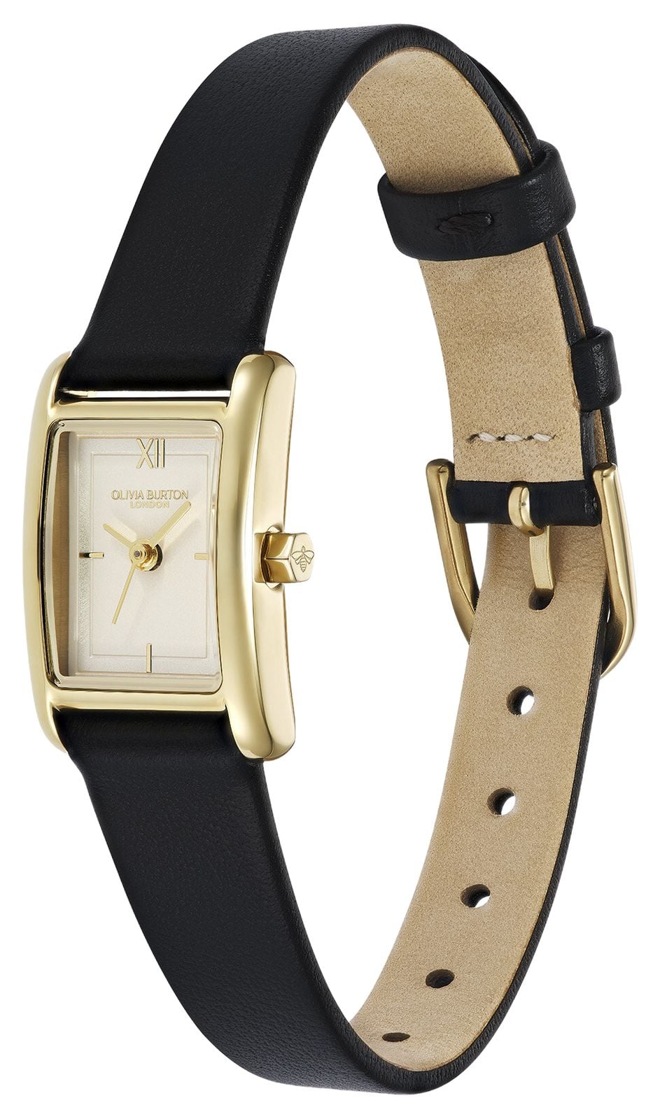 Olivia Burton 24000437 16mm Mini Grove Gold & Black Leather Watch