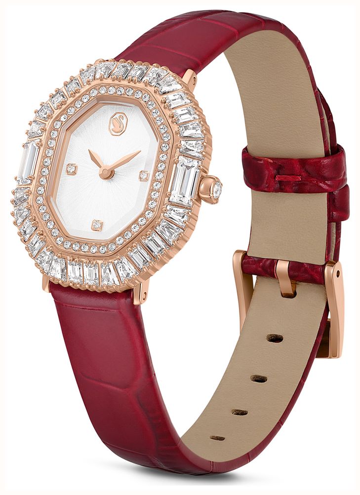 Swarovski Matrix octagon watch Leather strap, Rose gold tone, Rose gold-tone finish Watch 5746375 - alternate view 2