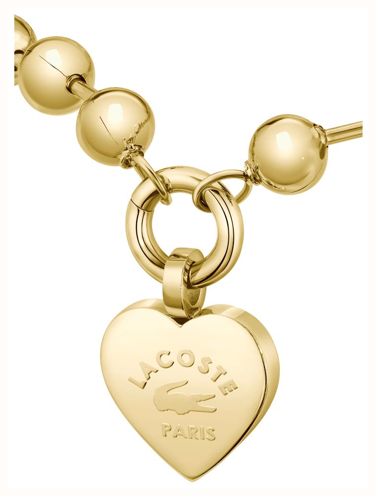 Lacoste Love My Croc Yellow Gold IP Beads Bracelet with Heart Charm 2040506 - alternate view 3