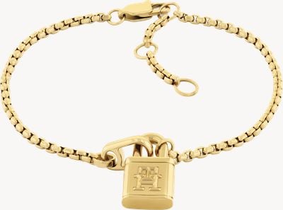 Tommy Hilfiger Ladies Gold-Tone Stainless Steel Padlock Bracelet 2780943