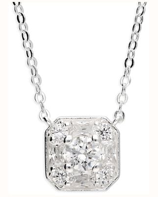 James Moore CME Sterling Silver Square CZ Necklace H6333/C