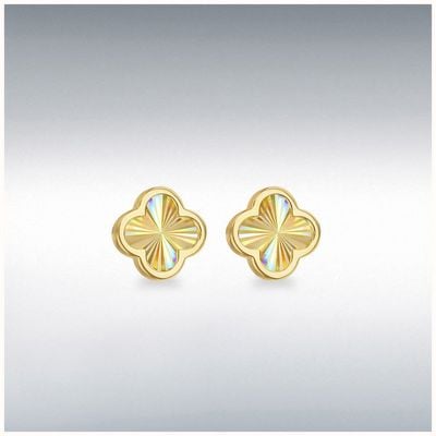 9CT LADIES GOLD RAINBOW PETAL STUD 1.55.9537