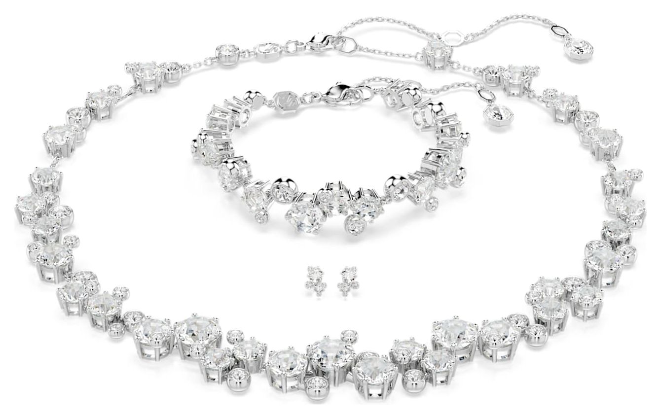 Swarovski 5738285 Constella Set, Mixed Cuts, White, Rhodium Jewellery