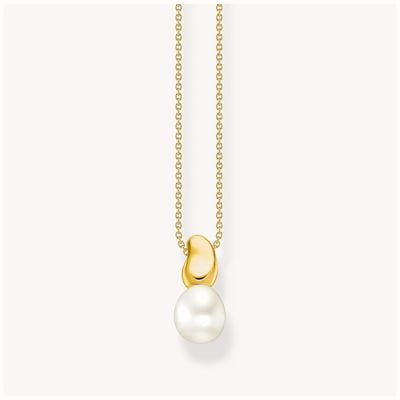 Thomas Sabo Gold-plated Necklace With Pearl Pendant Natural Beauty KE2318-430-14-L45V