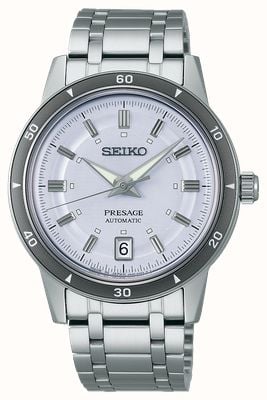 Seiko Presage Style 60s Automatic (39.5mm) Silvery Violet Dial / Stainless Steel Bracelet SRPL73J1