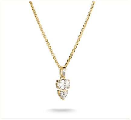 Thomas Sabo 18k Gold Plated Necklace With Oval And Heart Zirconia Stones KE2363-414-14-L45V