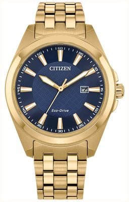 Citizen Eco-Drive (41mm) Blue Dial / Gold PVD Stainless Steel Bracelet BM7532-54L