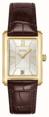 BOSS PRINCIPLE DRESS (28mm) Silver Dial / Brown Leather Strap 1514300