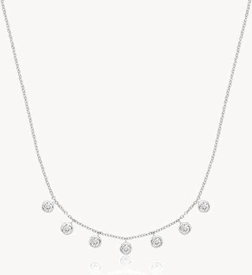 Silver Rhodium Plated Cz Necklet G3437