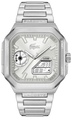 Lacoste Stainless Steel Silver Dial LC33 Square Watch 2011531