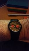 Customer picture of Bering Men's Titanium Black Red Accent Mesh Strap Watch 11939-229
