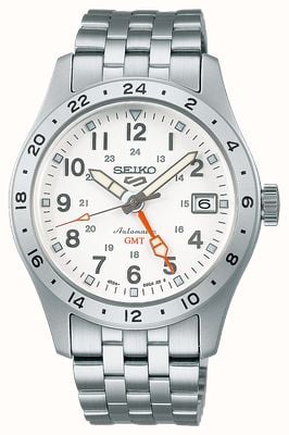 Seiko 5 Sports ‘Overwhite’ Field GMT (39.4mm) White Dial / Stainless Steel Bracelet SSK059K1