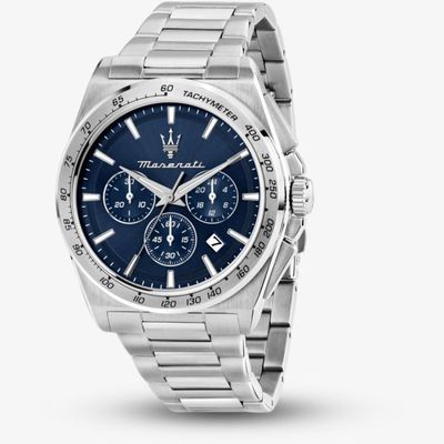 Maserati VELOCITÀ 43MM Chronograph Blue Dial Stainless Seel Bracelet R8873652014