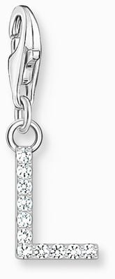 Thomas Sabo Charm Pendant Letter L With White Stones Sterling Silver 1940-051-14