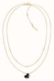 Calvin Klein Faceted Black Heart Gold Tone Necklace 35001030