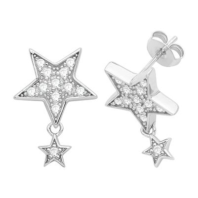 James Moore TH G51288 Silver Star Stud Earrings Jewellery