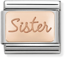 Nomination Classic Sister 9ct Rose Gold & Steel Charm 430101/38