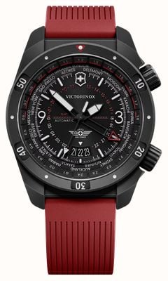 Victorinox Air Pro Automatic GMT (43mm) Black Dial / Red Rubber Strap 242006