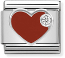 Nomination Classic Heart Sterling Silver & Steel Enamel Charm 330305/01