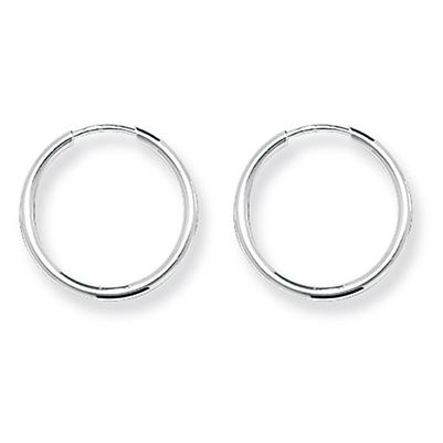 James Moore TH G5533 Silver 16mm Sleeper Style Hoop Earrings Jewellery