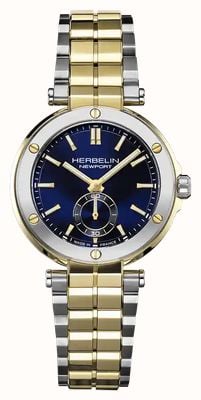 Herbelin Ladies Newport Quartz (35mm) Blue Sunray Dial / Two-Tone Stainless Steel Bracelet 18289BT1N35