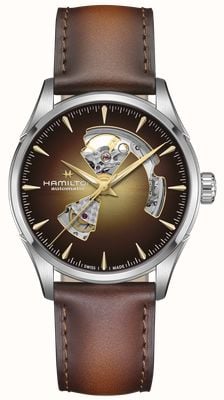 Hamilton Jazzmaster Open-Heart Automatic (42mm) Gold Gradient Dial / Brown Leather Strap H32705501
