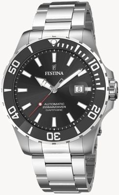 Festina Diver Automatic (44mm) Black Dial / Stainless Steel Bracelet F20531/4