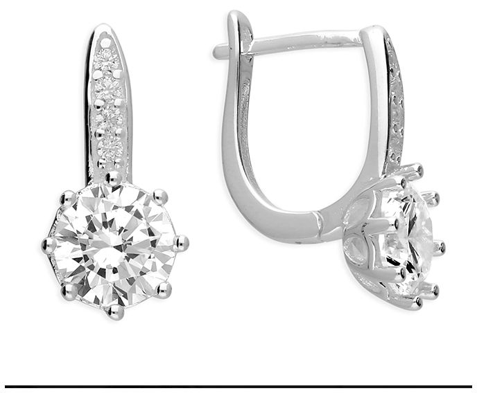 James Moore CME H6240/S Silver CZ Huggie Hoop With 6 Mm Claw Jewellery