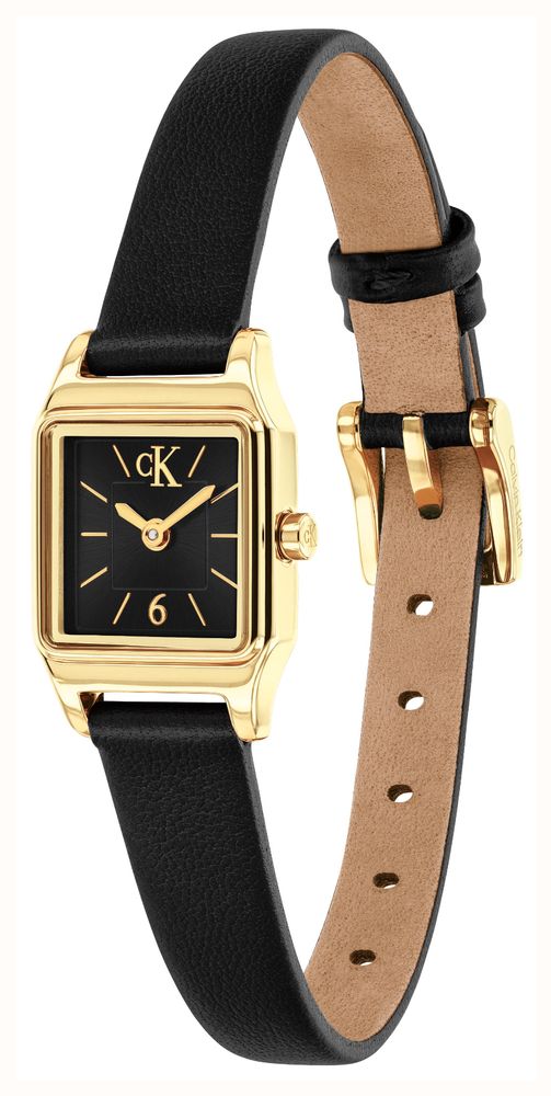 Calvin Klein Soft Form (16mm) Black Dial / Black Leather Strap 25100236 - alternate view 2