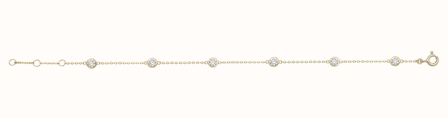 James Moore TH 9ct Yellow Gold Cubic Zirconia Bracelet BR600