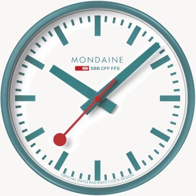 Mondaine Limited Edition Wall Clock (25cm) Transformative Teal - Colour of the Year 2026 A990.CLOCK.10SBD