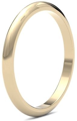 James Moore Wedding Rings | 9ct Yellow Gold | 2mm | Heavy | D-Shape | AG_2LHD-9Y
